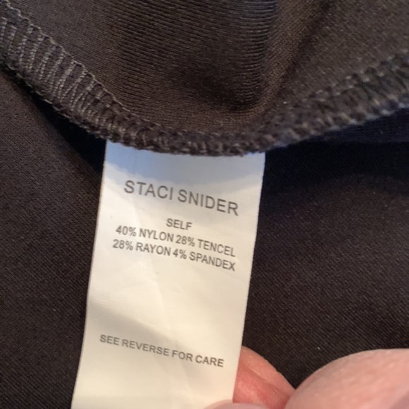 NWT Staci Snider Black Asymmetrical Hem Dress with Stretch! Keyhole Back/A-line! - Picture 9 of 9